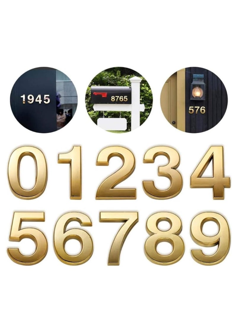 Oasisgalore Self-Adhesive 2 inch Mailbox Numbers 0-9 Street Address Door House Numbers Signs for Apartment,Office, Signs (Gold )  - Image 1