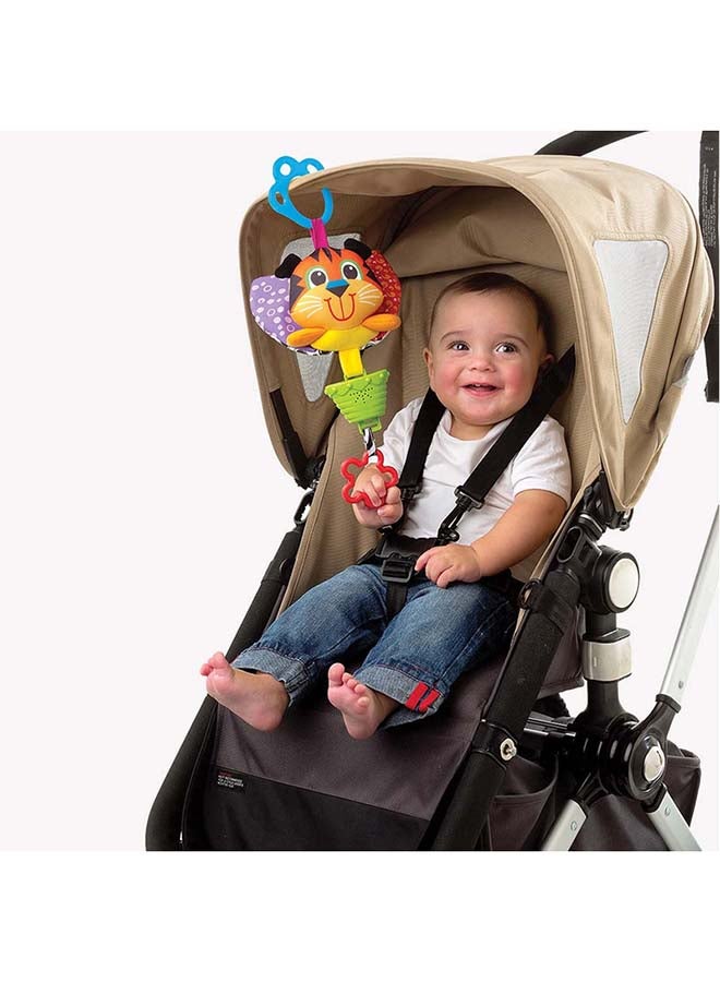 playgro Musical Pullstring Tiger - Interactive Infant Toy for Strollers & Cribs - 4 Melodies, Easy Clip-Ons for Prams, Strollers, Car Seats, Diaper Bags, For Babies Aged 0-24 Months, Multicolor - Image 3