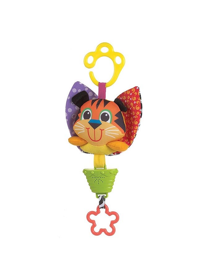 playgro Musical Pullstring Tiger - Interactive Infant Toy for Strollers & Cribs - 4 Melodies, Easy Clip-Ons for Prams, Strollers, Car Seats, Diaper Bags, For Babies Aged 0-24 Months, Multicolor - Image 2