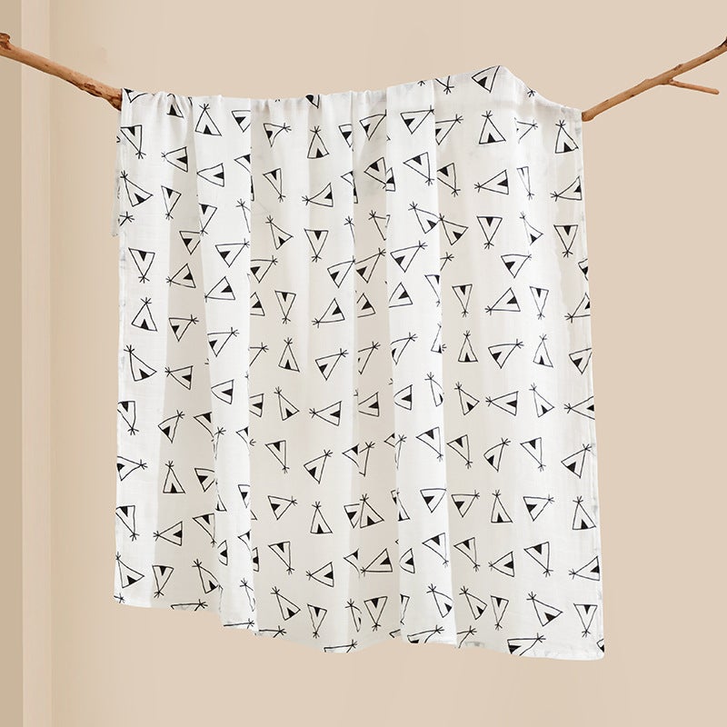 منشفة قطنية بطبقتين لحديثي الولادة ناعمة وقابلة للتنفس غطاء منشفة استحمام بطانية لف الطفل منتجات الأطفال منشفة لف - Image 1