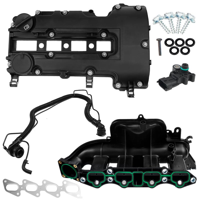 BHB Engine Intake Manifold and Valve Cover Kit Compatible with Chevy Cruze Sonic Trax Volt Buick Encore 1.4L 2011-2021 Replacement For 615-380 55573746 25198498 25200449 55577314 - Image 1