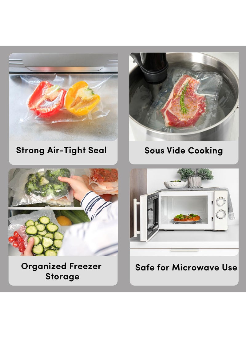 SKY FLEXI PACK SKY FLEXI PACK Vacuum Pouch 16cm x 24cm Pack of 25 Dotted Embossed BPA Free Microwaveable Transparent Food Storage Vacuum Bags with 90 Micron Thickness Capacity Approx 500gm  - Image 4