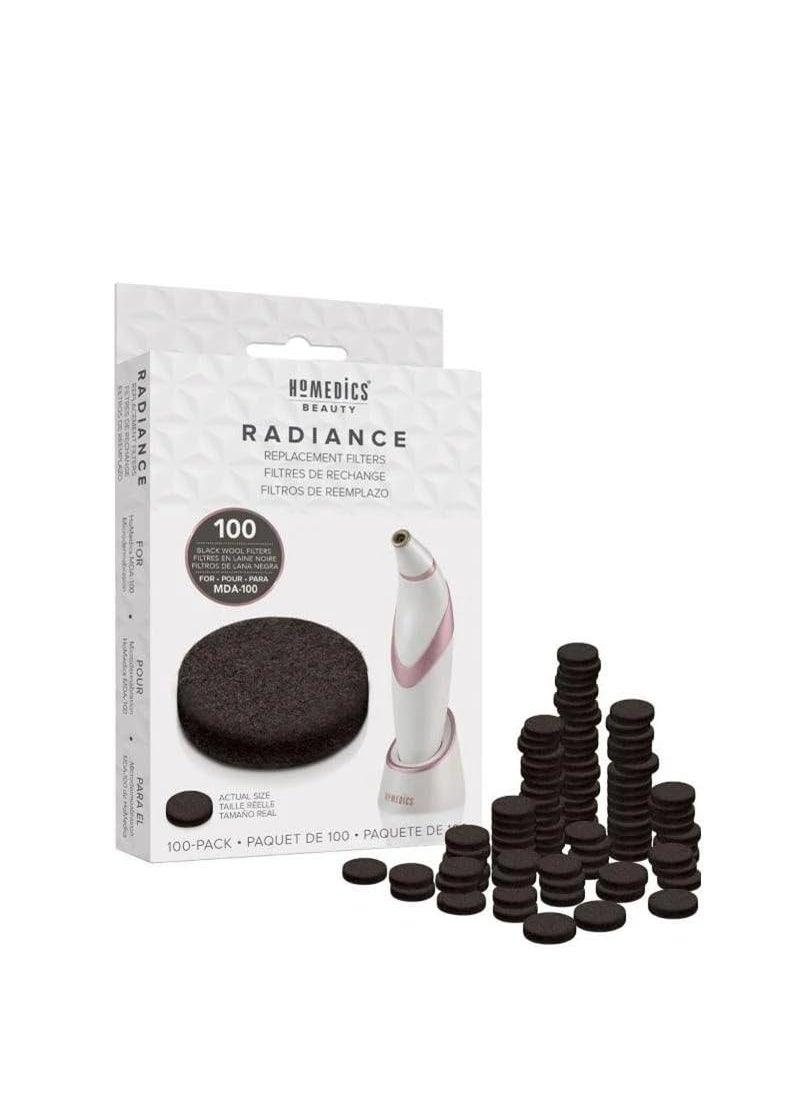 HoMedics Homedics Radiance Replacement Black Wool Filters for the HoMedics Radiance Microdermabrasion Tool Part  MDA100 100pk Professional Skin Rejuvenation Filters  - Image 2