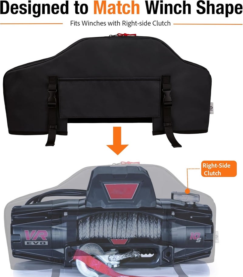 EUDORA Winch Cover, High Quality UV-resistant Waterproof Winch Protective Cover, Indoor/Outdoor Winch Accessories, Weather Resistant Dust Cover for Electric Winches up to 12000 Lbs (No lining) - Image 3