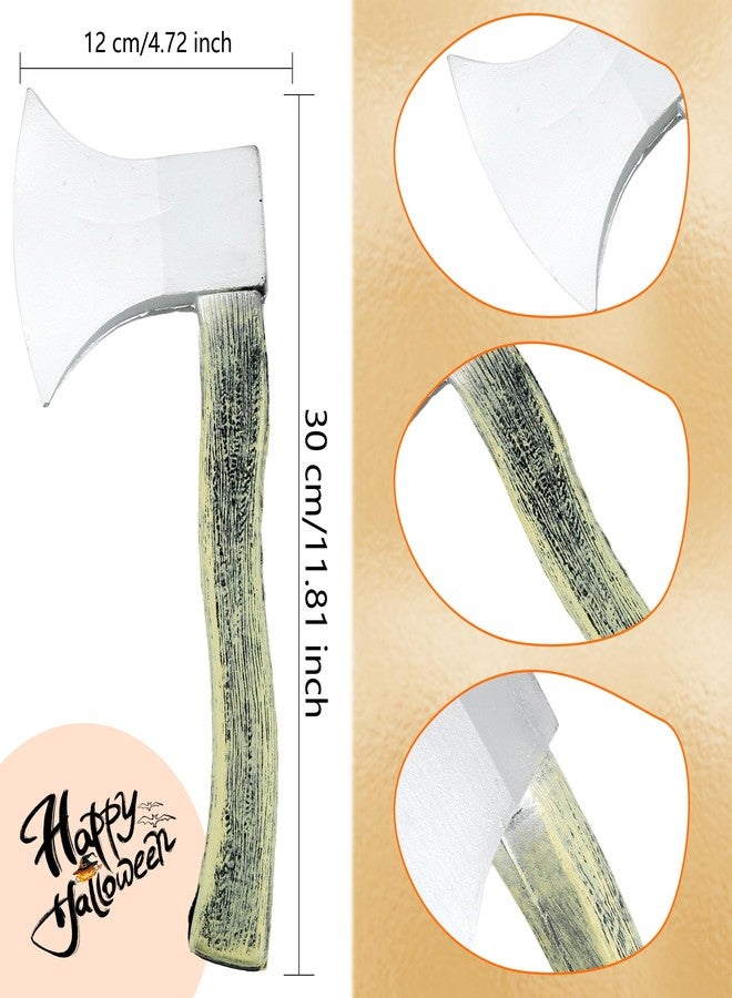 Cotiny 4 Pack Halloween Foam Axe Toy Fake Hatchet Realistic Props for Lumberjack Butcher Halloween Costume Weapon Party Supplies - Image 2