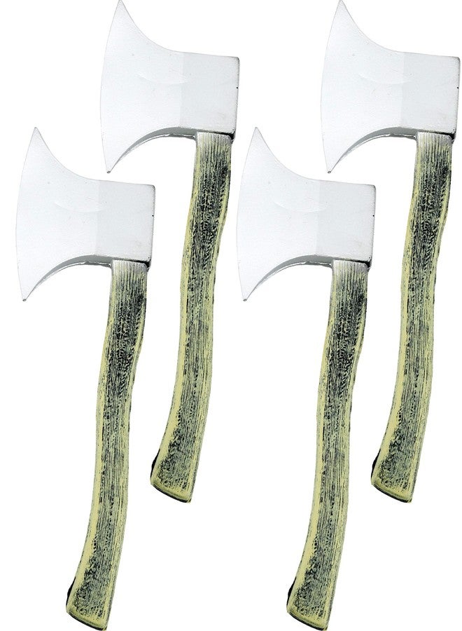 Cotiny 4 Pack Halloween Foam Axe Toy Fake Hatchet Realistic Props for Lumberjack Butcher Halloween Costume Weapon Party Supplies - Image 1