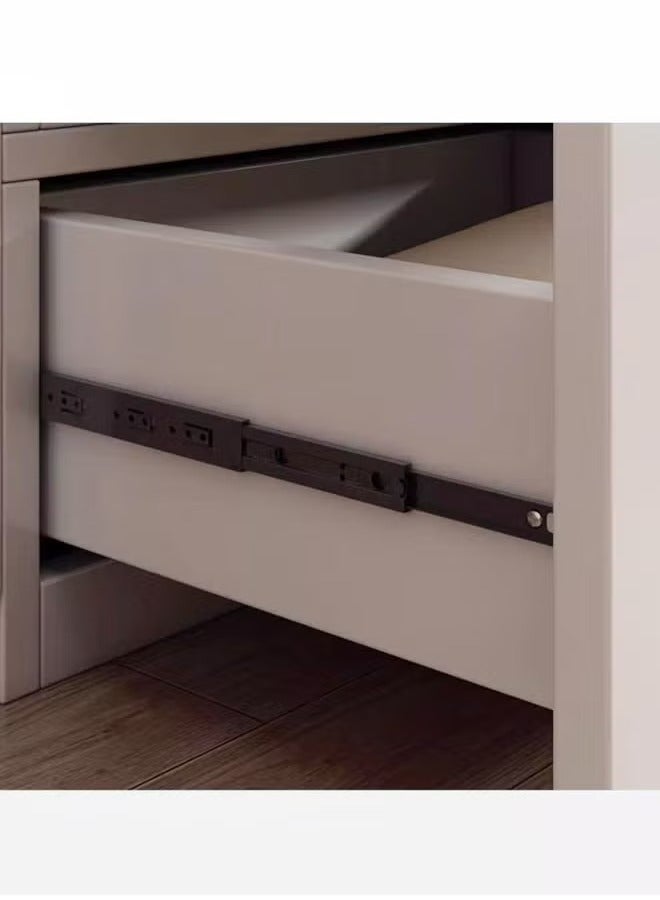 رافين طاولة جانبية خشبية متعددة الأغراض من طبقتين بتصميم لامع مع خزانة تخزين بدرجين لغرفة المعيشة وغرفة النوم 60 × 40 × 50 سم - Image 5