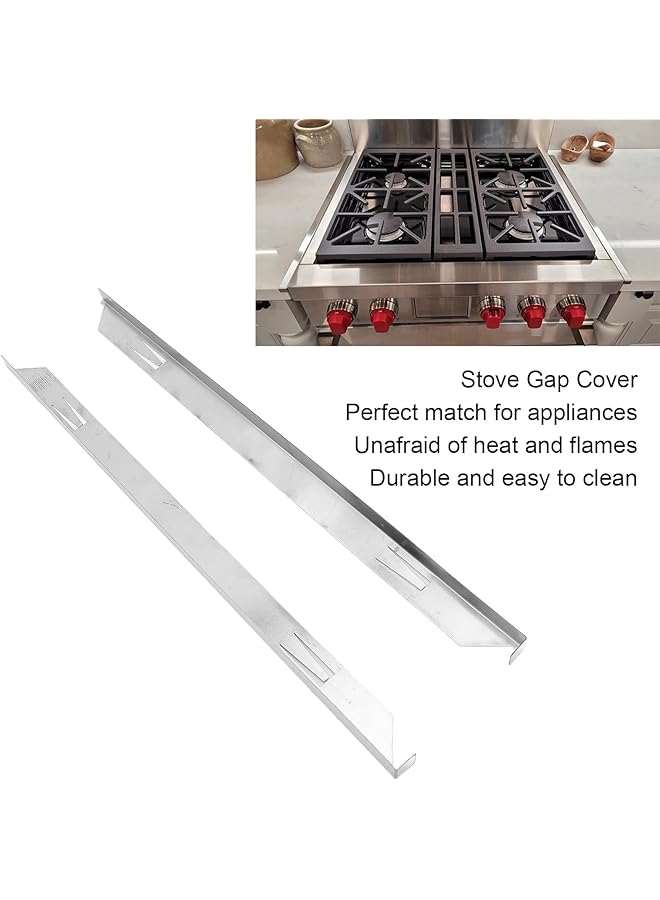 إيروريكس أغطية فجوات الموقد من الفولاذ المقاوم للصدأ المقاوم للحرارة، حشو فجوات الموقد الأيسر والأيمن، حشو فجوات الفرن، سهل التنظيف، حشو فجوات منضدة موقد المطبخ - Image 2