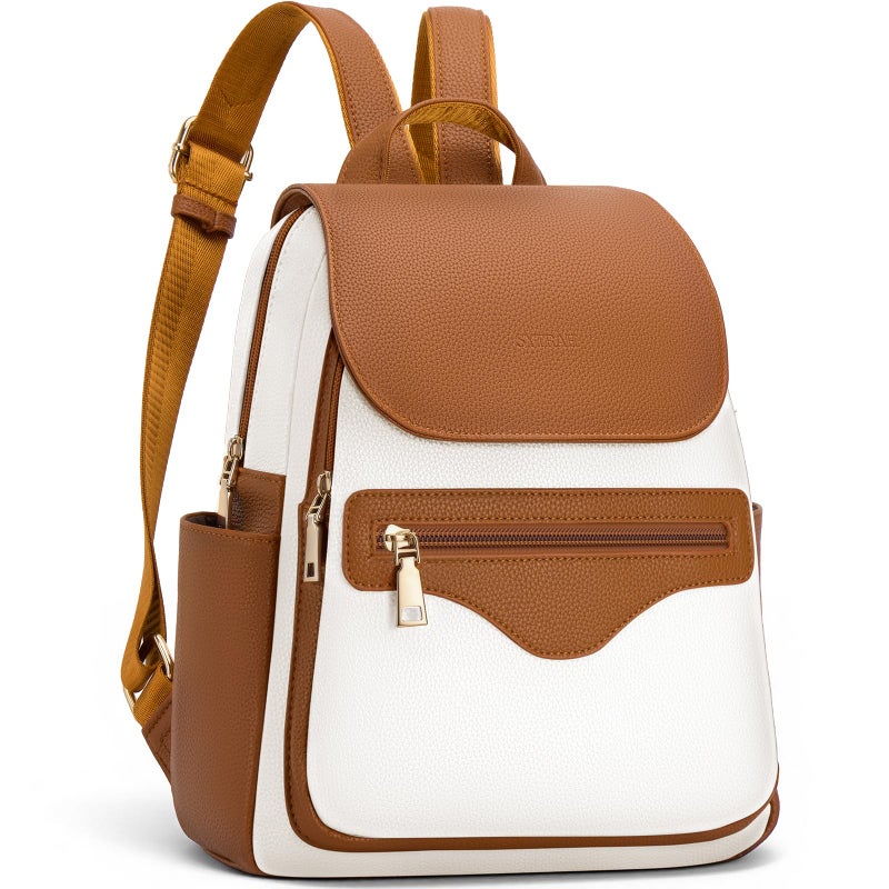 SYTRAH Mini Backpack Purse for Women, Causal Small Backpack with Built-in RFID Wallet & 11" Tablet Sleeve, Stylish Travel Daypack for Daily Khaki - Image 1