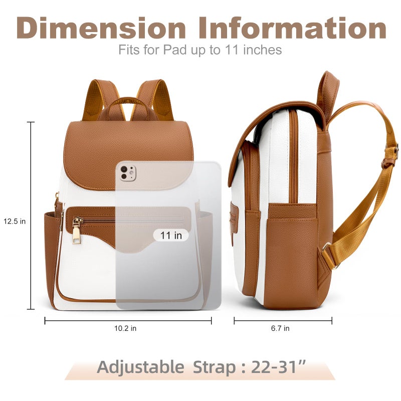 SYTRAH Mini Backpack Purse for Women, Causal Small Backpack with Built-in RFID Wallet & 11" Tablet Sleeve, Stylish Travel Daypack for Daily Khaki - Image 4