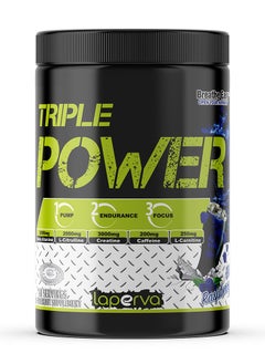 Laperva Laperva Triple Power Pre Workout, Elevate Energy, Enhance Focus and Concentration, Increase The Blood Flow and Pump, Blue Raspberry Flavor, 60 Servings 