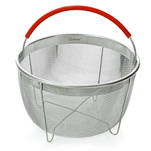 Salbree Original Salbree Steamer Basket for 3 qt quart Instant Pot Accessories, Stainless Steel Strainer and Insert fits IP Insta Pots, Instapot, Other Pressure Cookers, with Silicone Handle [6qt 8qt avail] - Image 1