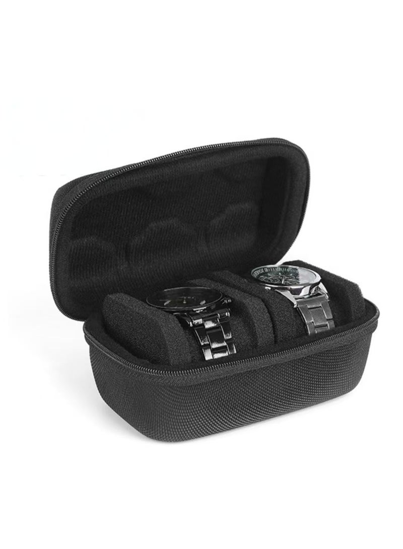2 Slot Hard Watch Case, Travel Watch Roll Case Storage and Organizer for Men Women - Image 3