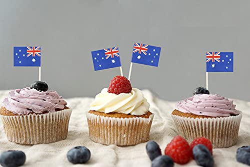 QQSD Australia Toothpick Flag Australian Small Mini Cupcake Topper Flags,100 pcs - Image 5