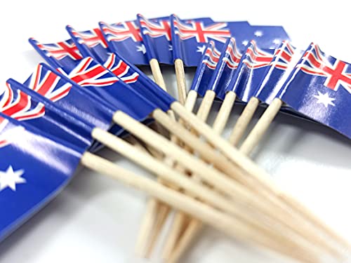 QQSD Australia Toothpick Flag Australian Small Mini Cupcake Topper Flags,100 pcs - Image 4