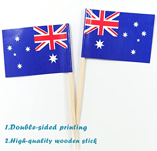 QQSD Australia Toothpick Flag Australian Small Mini Cupcake Topper Flags,100 pcs - Image 3