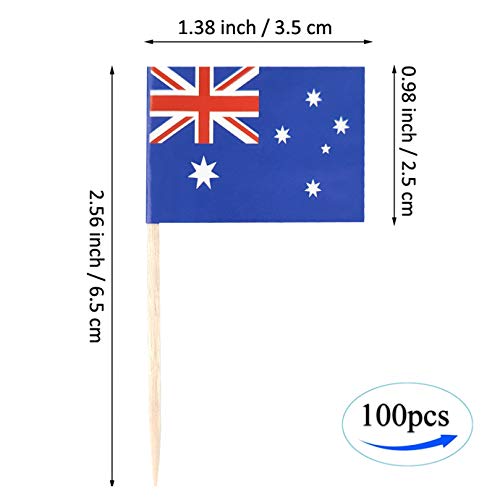 QQSD Australia Toothpick Flag Australian Small Mini Cupcake Topper Flags,100 pcs - Image 2
