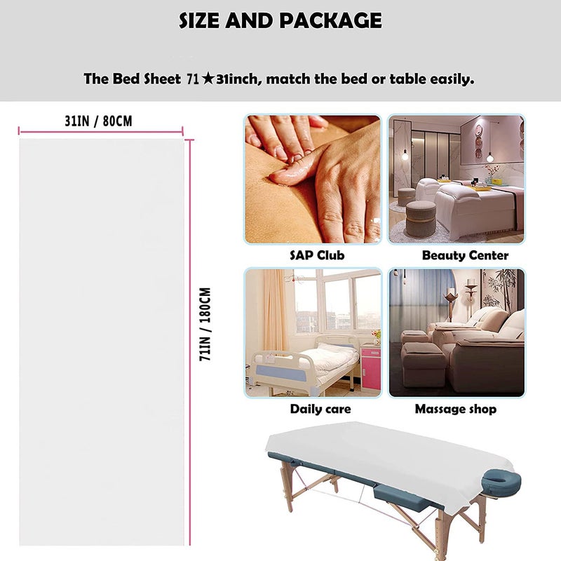 Calitate24 20 Pieces Disposable Bedsheets NonWoven Spa Massage Bed Sheets Table Top Cover Sheets Breathable Sanitry Mats Travel Hospital Hotel Salon Sheets 31 67 Inch White - Image 4