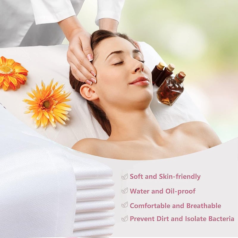 Calitate24 20 Pieces Disposable Bedsheets NonWoven Spa Massage Bed Sheets Table Top Cover Sheets Breathable Sanitry Mats Travel Hospital Hotel Salon Sheets 31 67 Inch White - Image 2