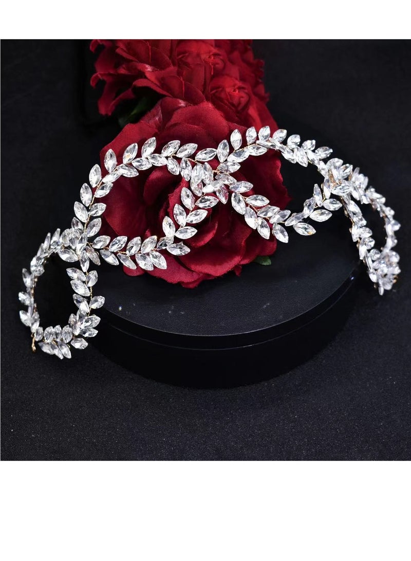 Laseta Crystal Headband,Unicra Bride Wedding Rhinestone Hair Vine Bridal Silver Hair Piece Crystal Headband Hair Accessories for Women and Girls - Image 5