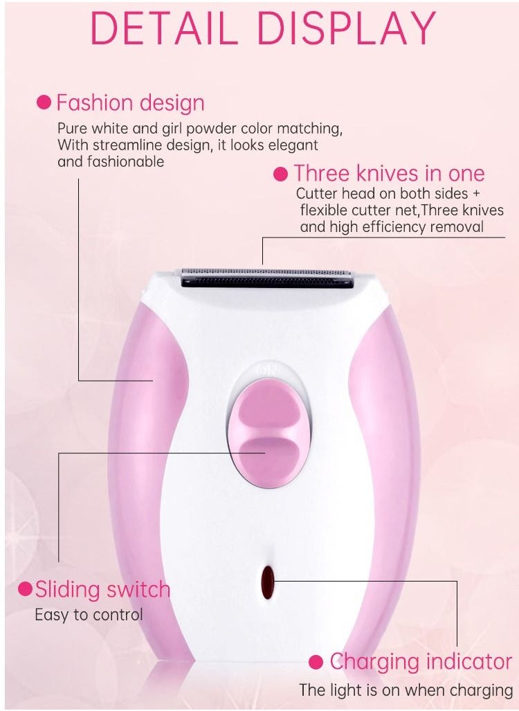 Electric Shaver for Women - Wet & Dry Bikini Trimmer for Women - Cordless Hair Removal Electric Razor for Legs, Underarms, Face