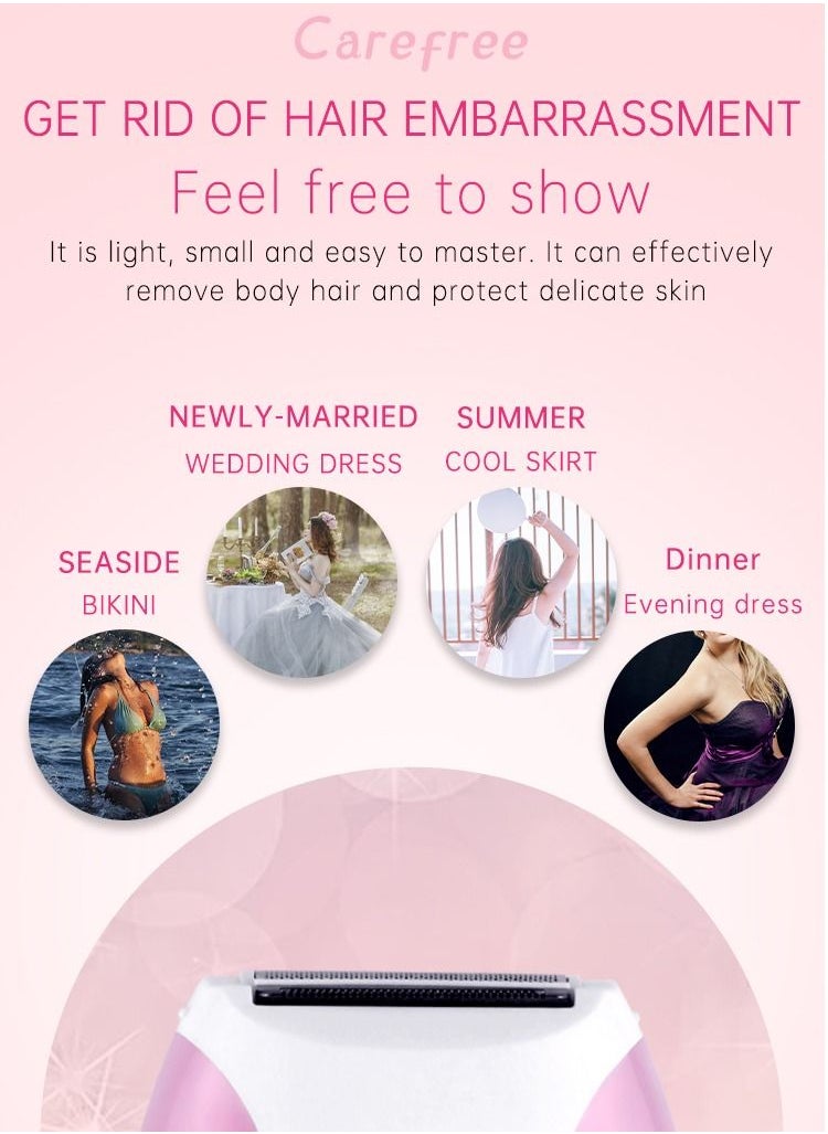 Electric Shaver for Women - Wet & Dry Bikini Trimmer for Women - Cordless Hair Removal Electric Razor for Legs, Underarms, Face