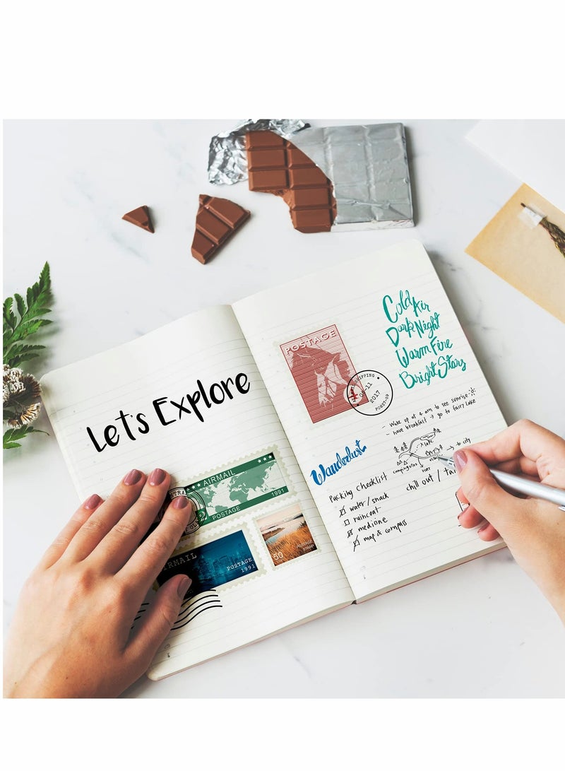 SOLARAE Leather Notebook, 4 Pack Vintage Travel Notebook Journal, Refillable Journal Diary Planner, Pu Leather Lined Note Book Writing Journal for Men Women, 4.72 x 7.87 Inches, 80 Sheets/ 160 Pages - Image 2