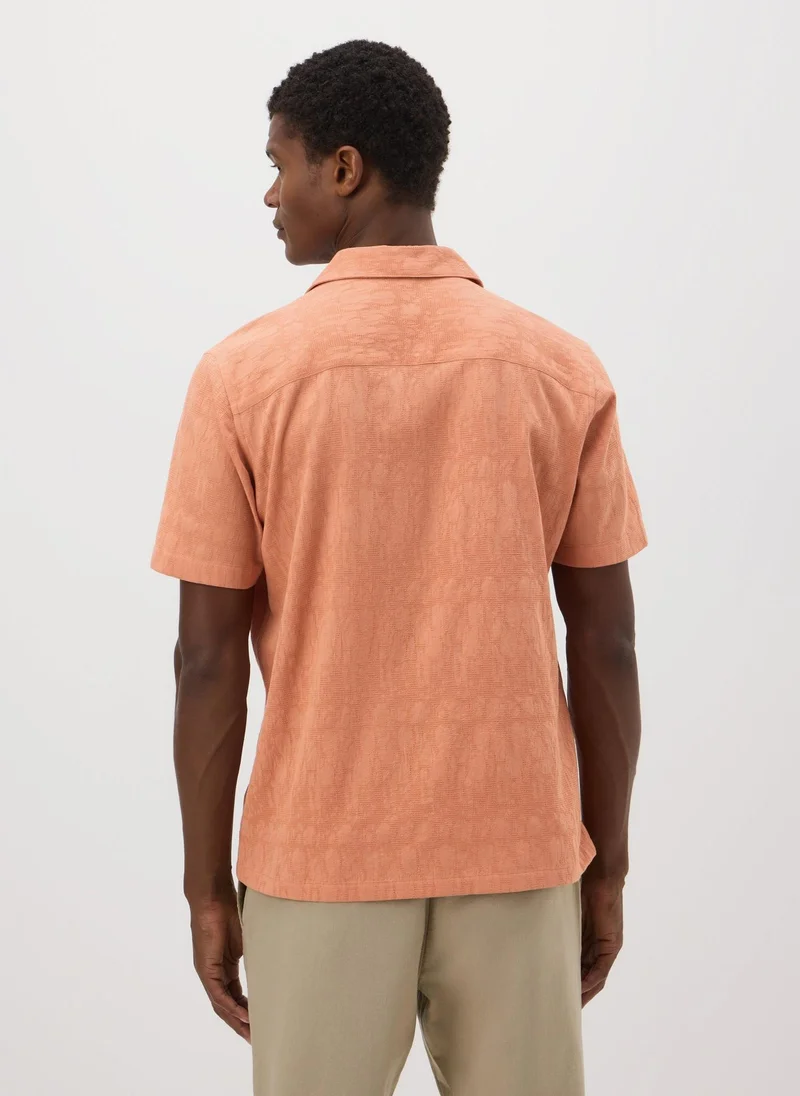 Matalan Peach Jacquard Shirt