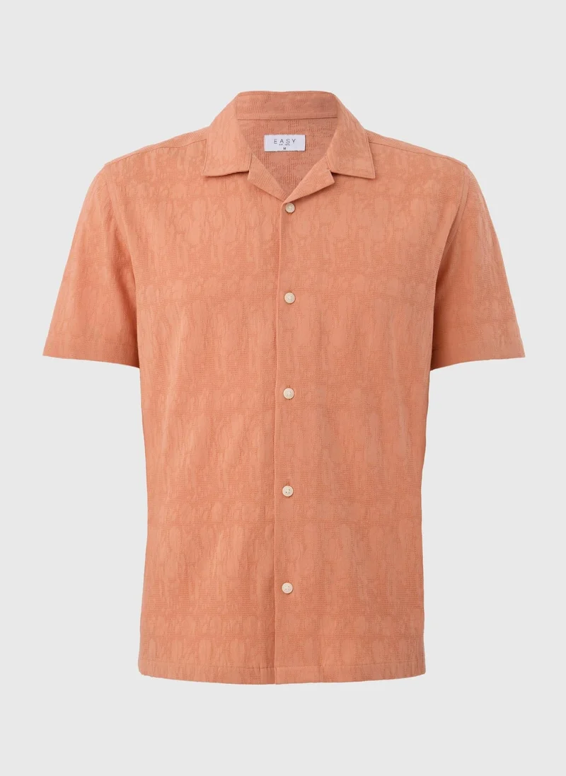 Matalan Peach Jacquard Shirt