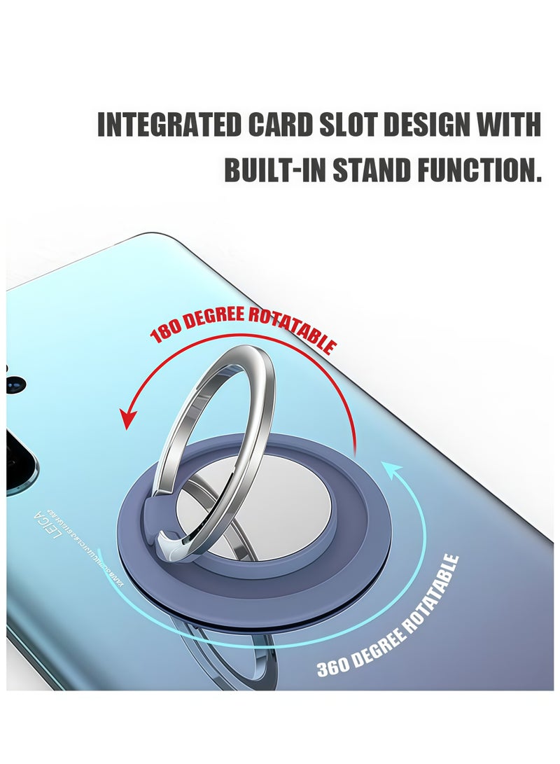 بلو هول المغناطيسي حامل الهاتف المحمول خاتم ، خاتم حامل الهاتف المحمول رقيقة الجسم الغريب مشبك المغناطيسي حامل ( فضي + بنفسجي ) - Image 2