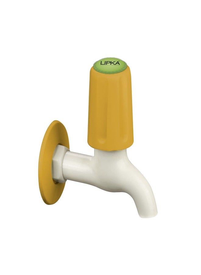 LIPKA Grand Bib Cock Faucet | PTMT Water Tap |Ivory/Yellow Color | Plastic | Polished - Image 1