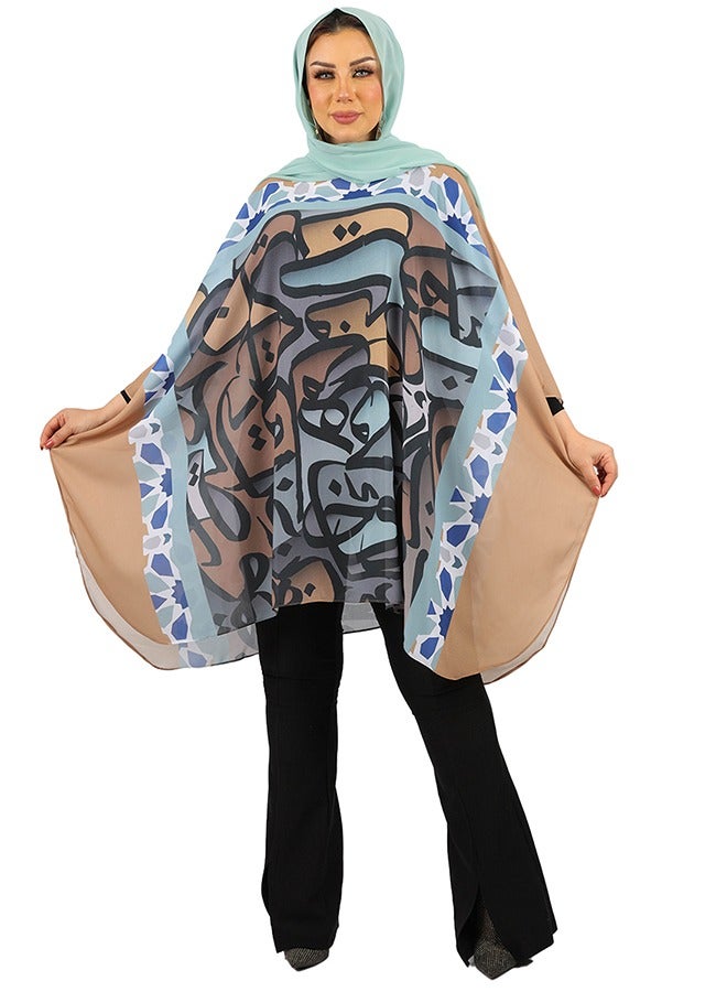 Zmurud "Chiffon Poncho - Printed "  - Image 3