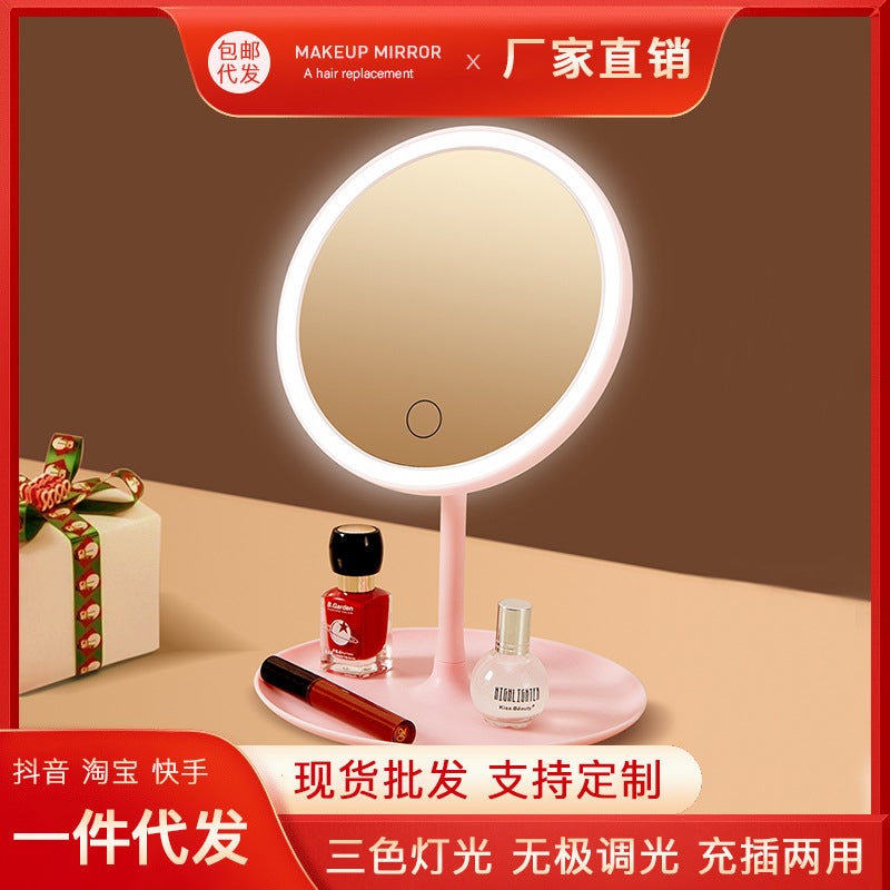 Generation Led Mirror Desktop Beauty Mirror Removable Mirror Dimmable Mirror Usb Rechargeable Makeup Mirror - Image 2