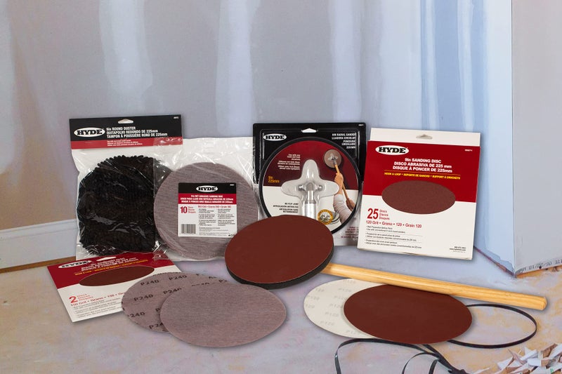 Hyde Round Abrasive Sanding Disc, 9" 120 Grit, 25 Pack fits Hyde Radial Sander - Image 3