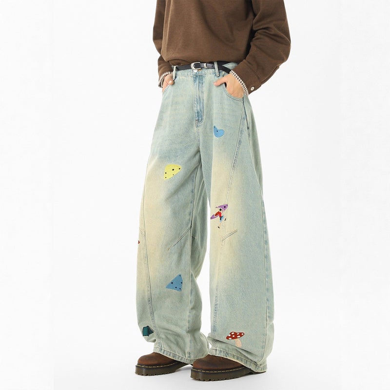 Unisex Classic Denim Jeans Loose Fit Daily Outdoor Wear - Image 2