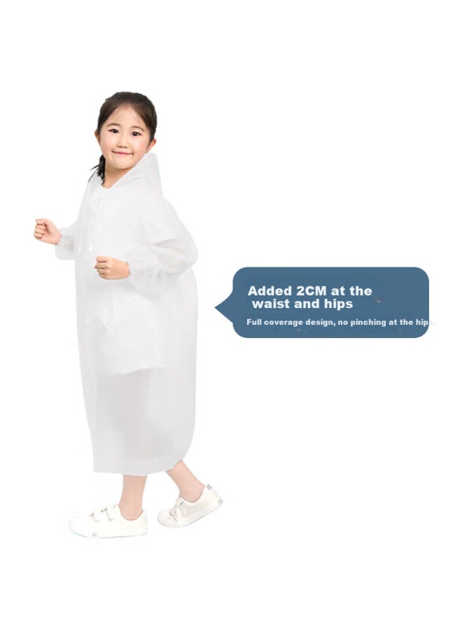 Bwnk Kids Waterproof Raincoat Full Body Thickened Large Size Anti-storm Portable Rafting Rain Poncho Backpack White - Image 3