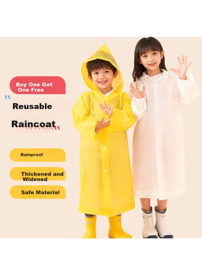 Bwnk Kids Waterproof Raincoat Full Body Thickened Large Size Anti-storm Portable Rafting Rain Poncho Backpack White - Image 1