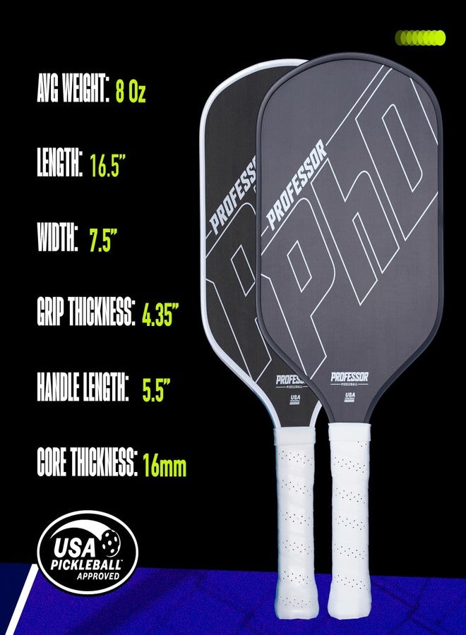 Professor Pickleball Professor PhD T700 Raw Carbon Fiber Premium Pickleball Paddle Racket - Precision Honeycomb Core - Enhanced Power & Control - USAPA Pickleball Approved - Image 5