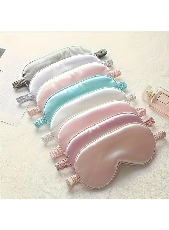 Luxury Double Sided Sleep Mask Blue Soft Portable Elastic Band Travel Naps - Image 3