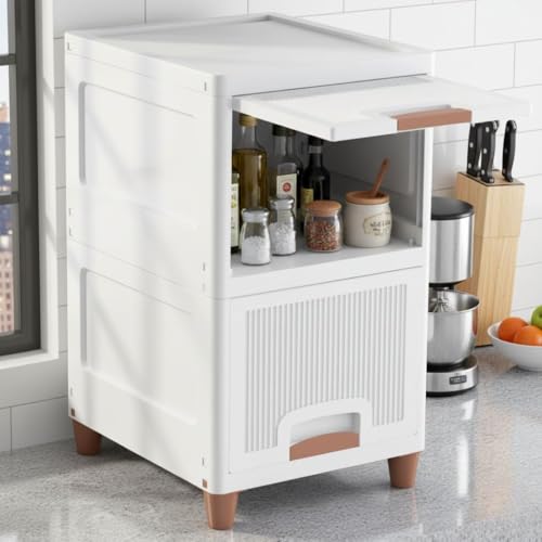Aliensware 2Pcs Foldable Storage Organizer for Clothes/Space-Saving Cupboard/Plastic Almirah for Cloth Rack/Kid Wardrobe for Toys/Stackable Cabinet for Home, Bathroom, Kitchen-Aliens (White Door) - Image 1