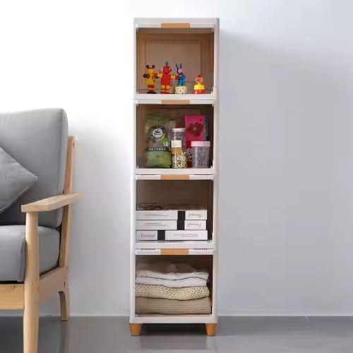 Aliensware 2Pcs Foldable Storage Organizer for Clothes/Space-Saving Cupboard/Plastic Almirah for Cloth Rack/Kid Wardrobe for Toys/Stackable Cabinet for Home, Bathroom, Kitchen-Aliens (White Door) - Image 4