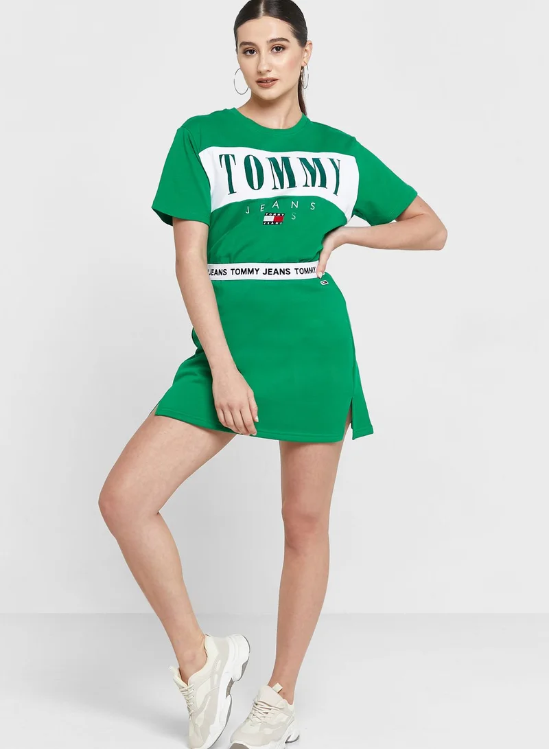TOMMY JEANS High Waist Logo Mini Skirt