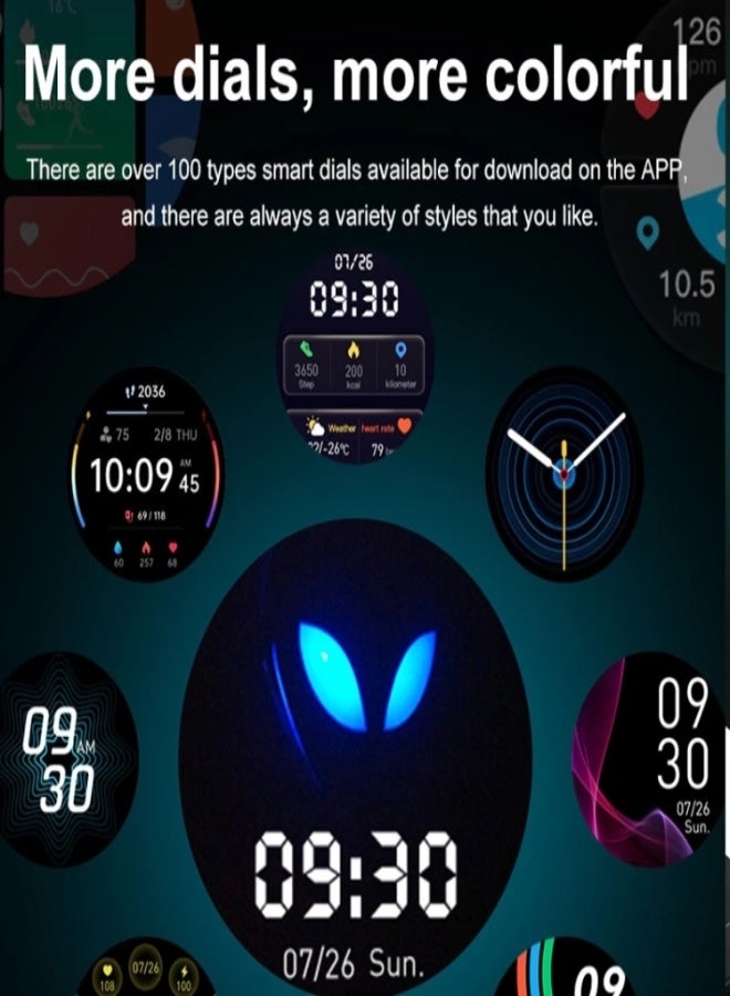 AROAQ GTR1 Smart Watch – 1.28" Color Display, Heart Rate, SpO2 & BP Monitoring, 100+ Sports Modes, GPS, IP68 Waterproof, Fitness Tracker for Android & iOS - Black - Image 4