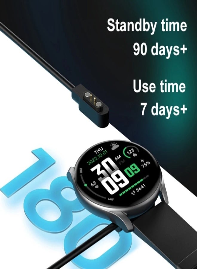 AROAQ GTR1 Smart Watch – 1.28" Color Display, Heart Rate, SpO2 & BP Monitoring, 100+ Sports Modes, GPS, IP68 Waterproof, Fitness Tracker for Android & iOS - Black - Image 2