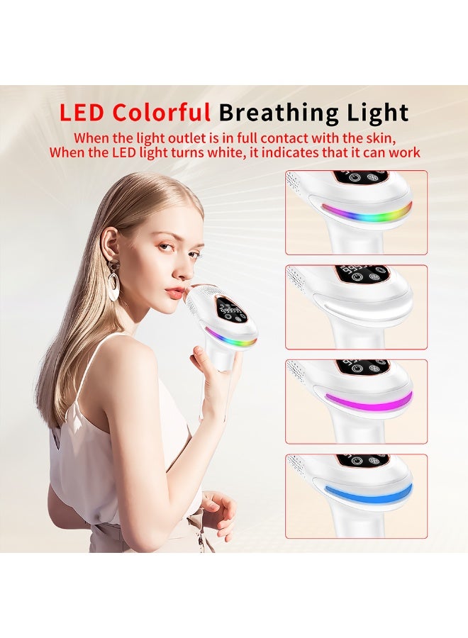 جهاز ليزر منزلي 3 في 1 مع تقنية IPL ووظيفة التبريد لإزالة الشعر بدون ألم / تجديد البشرة / إزالة البقع وحب الشباب الخفيف، باستخدام مصدر ضوئي لتجديد البشرة، ينشط الضوء الأشعة تحت الحمراء الكولاجين، ويقلل من التجاعيد ويعيد مرونة الجلد. - Image 2