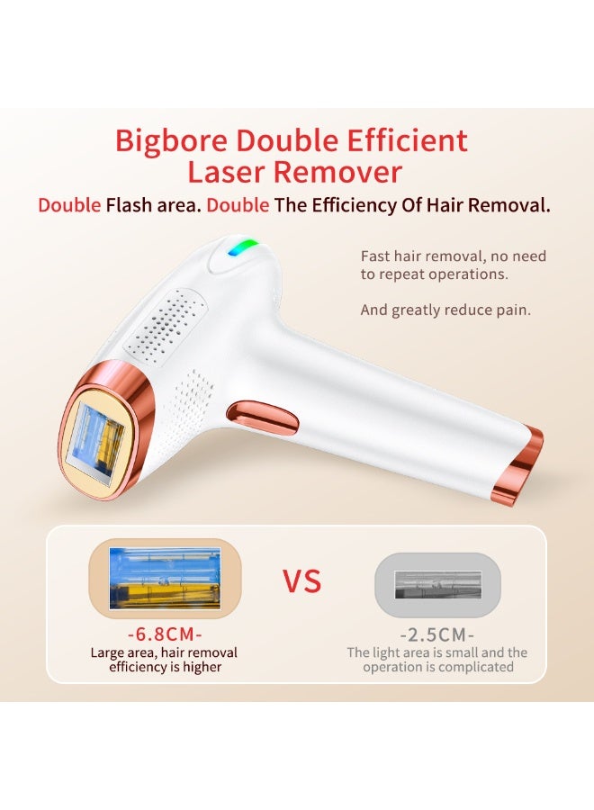 جهاز ليزر منزلي 3 في 1 مع تقنية IPL ووظيفة التبريد لإزالة الشعر بدون ألم / تجديد البشرة / إزالة البقع وحب الشباب الخفيف، باستخدام مصدر ضوئي لتجديد البشرة، ينشط الضوء الأشعة تحت الحمراء الكولاجين، ويقلل من التجاعيد ويعيد مرونة الجلد. - Image 5