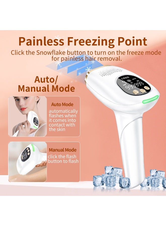 3-In-1 Home laser hair removal device with IPL technology and cooling function for painless hair removal/Skin rejuvenation/Remove spots and fine acne,Using photorejuvenation light source, infrared light activates collagen, reduces wrinkles and restores skin elasticity. - Image 3
