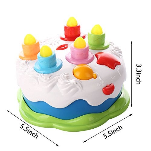 Love&Mini Birthday Cake Toys - First Birthday Cake Toy with LED Lighting, Music and Sonds, Great Baby Musical Toys for 1 2 3 4 Years Old Boys Girls Birthday and Xmas Gift - Image 3