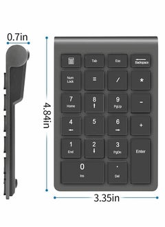 SYOSI 22 Keys Bluetooth Wireless Number Pad Rechargeable 10Key 2.4GHz Numeric Keypad Efficiently Data Entry with Arrow for Laptop Desktop MacBook Pro Air iMac iPhone iPad  - Image 3