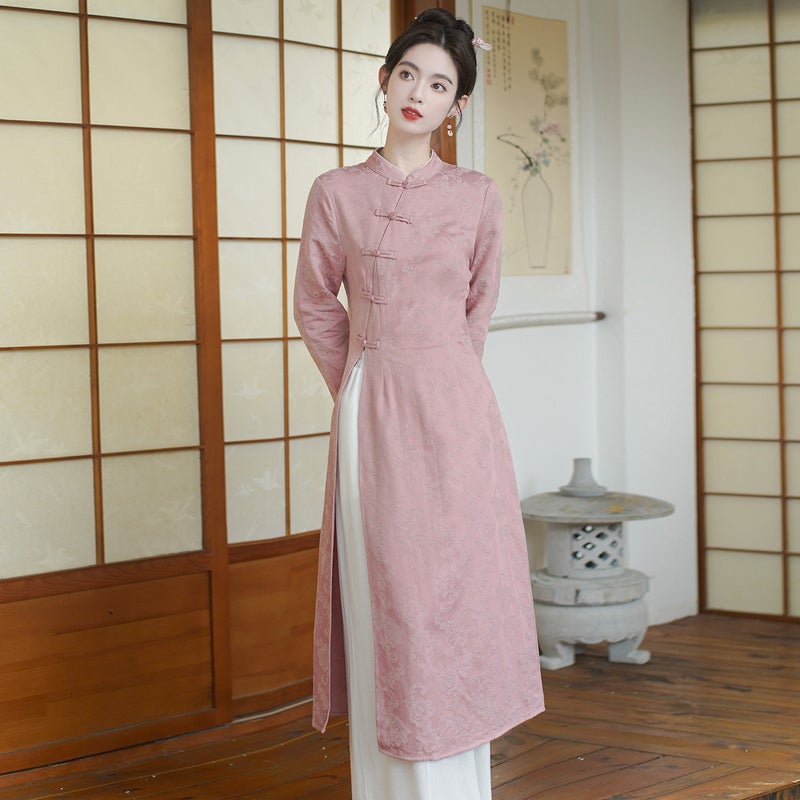 New Chinese Cheongsam Dress Women'S Tea Clothing Tea Art Clothing Suit Zen Zen Clothing Chinese Style Tang Suit Women'S Clothing - Image 1